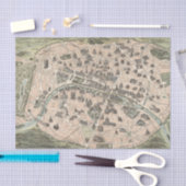 ヴィンテージアンティークパリ通りマップ 薄葉紙 (クラフト)