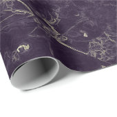 ヴィンテージアンティークパープル抽象芸術デコエレガントパージ ラッピングペーパー (ロールコーナー)