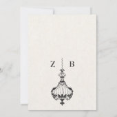 ヴィンテージアンティークビクトリアンシャンデリア誕生日 招待状 (裏面)