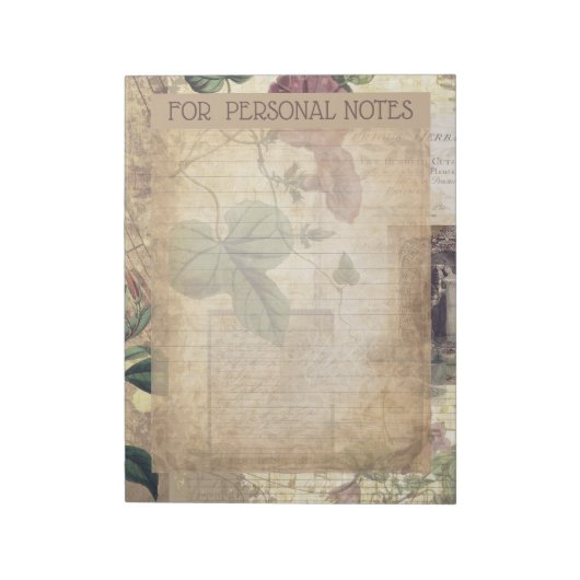 ヴィンテージアンティークビクトリアンスタイル抽象芸術エフェラ ノートパッド (回転)