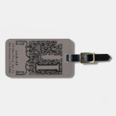 ヴィンテージアンティークビクトリアンモノグラム文字I ラゲッジタグ (正面横)