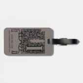 ヴィンテージアンティークビクトリアンモノグラム文字I ラゲッジタグ (裏面横)