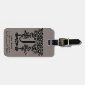 ヴィンテージアンティークビクトリアンモノグラム文字J ラゲッジタグ (正面横)