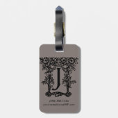 ヴィンテージアンティークビクトリアンモノグラム文字J ラゲッジタグ (裏面縦)