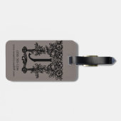 ヴィンテージアンティークビクトリアンモノグラム文字J ラゲッジタグ (裏面横)