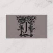 ヴィンテージアンティークビクトリアンモノグラム文字J 名刺 (裏面)