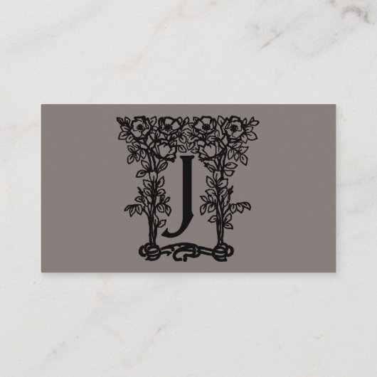 ヴィンテージアンティークビクトリアンモノグラム文字J 名刺 (裏面)