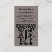 ヴィンテージアンティークビクトリアンモノグラム文字J 名刺 (正面)