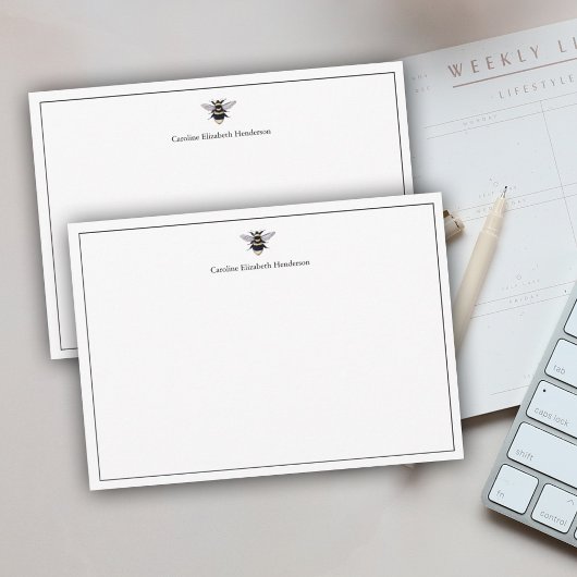 ヴィンテージアンティークビークラシックパーソナライズされた ノートカード