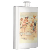 ヴィンテージアンティークビーチボーイガールチルドレンファインアート フラスク (右)