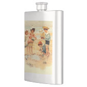ヴィンテージアンティークビーチボーイガールチルドレンファインアート フラスク (左)