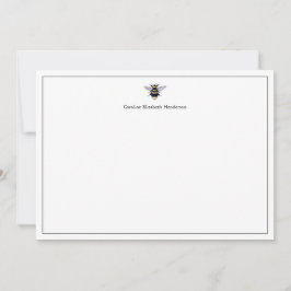 ヴィンテージアンティークビーホワイトクラシックパーソナライズされた ノートカード