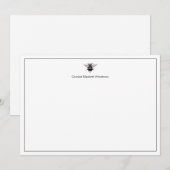 ヴィンテージアンティークビーホワイトクラシックパーソナライズされた ノートカード (正面/裏面)