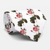 ヴィンテージアンティークピンクガーデンバライン開花 ネクタイ (ロール)