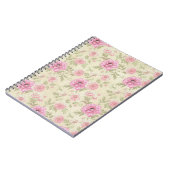 ヴィンテージアンティークピンクローズフローラ植物学 ノートブック (左側)