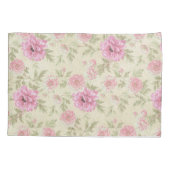 ヴィンテージアンティークピンクローズフローラ植物学 枕カバー (裏面)