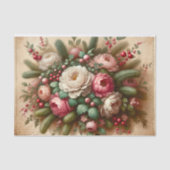 ヴィンテージアンティークピンク&ホワイトクリスマス 薄葉紙 (正面)