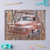 ヴィンテージアンティークファームレッドトラックアンティークツール 薄葉紙 (クラフト)