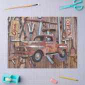 ヴィンテージアンティークファームレッドトラックアンティークツール 薄葉紙 (クラフト)