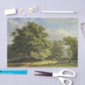 ヴィンテージアンティークフォレスト自然シーン 薄葉紙 (クラフト)