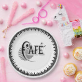 ヴィンテージアンティークフランスのカフェタイポグラフィ ペーパープレート (パーティー)