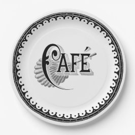 ヴィンテージアンティークフランスのカフェタイポグラフィ ペーパープレート