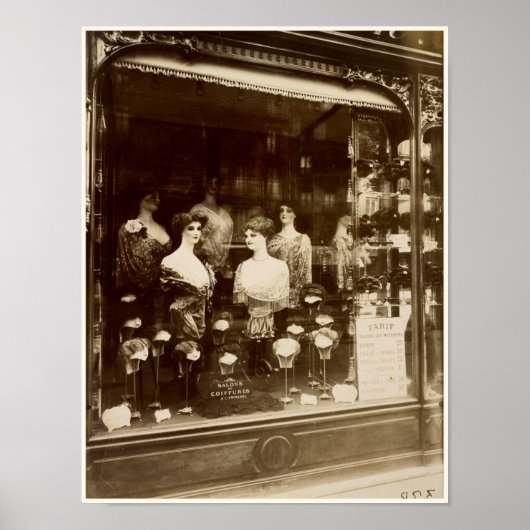 ヴィンテージアンティークフランスのヘアサロンコーファー ポスター (正面)