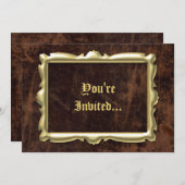 ヴィンテージアンティークフレームスタイルパーティの招待状 招待状 (正面/裏面)