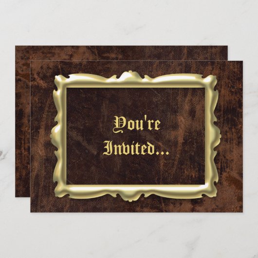 ヴィンテージアンティークフレームスタイルパーティの招待状 招待状 (正面/裏面)