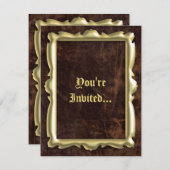 ヴィンテージアンティークフレームスタイルパーティの招待状 招待状 (正面/裏面)