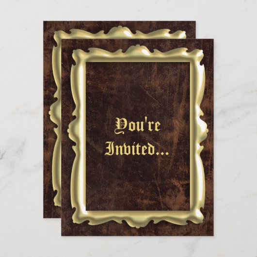 ヴィンテージアンティークフレームスタイルパーティの招待状 招待状 (正面/裏面)