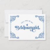 ヴィンテージアンティークフレームブライドメイド提案カード サンキューカード (正面)