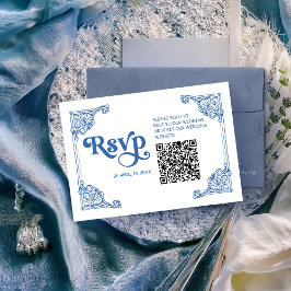 ヴィンテージアンティークフレーム結婚とQRの比較 出欠カード