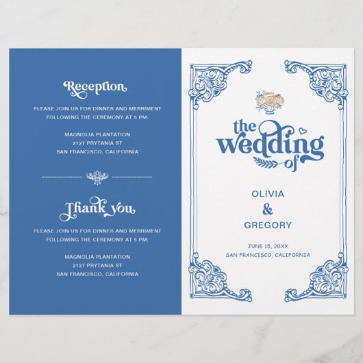 ヴィンテージアンティークフレーム結婚式プログラム (正面)