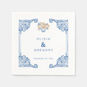 ヴィンテージアンティークフレ結婚ーム スタンダードカクテルナプキン (正面)