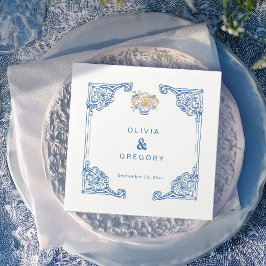 ヴィンテージアンティークフレ結婚ーム スタンダードカクテルナプキン