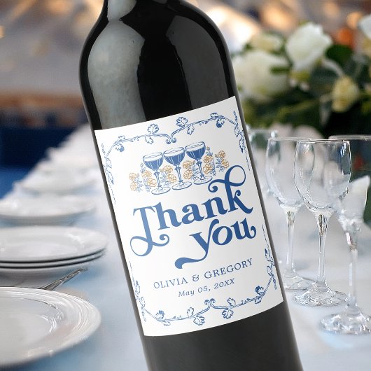 ヴィンテージアンティークフレ結婚ーム ワインラベル