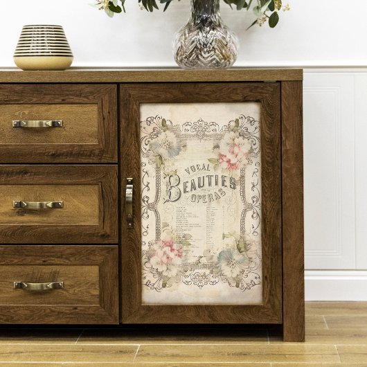 ヴィンテージアンティークフローラオペラエフェメラデクページ 薄葉紙