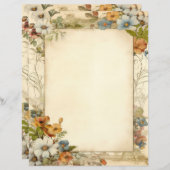 ヴィンテージアンティークフローラジャンクジャーナル (正面/裏面)