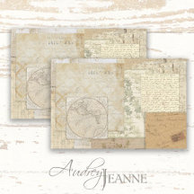 ヴィンテージアンティークフローラスクリプトEphemera Decompage