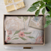 ヴィンテージアンティークフローラスタンプDecompage Collage 薄葉紙 (ギフト)