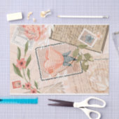 ヴィンテージアンティークフローラスタンプDecompage Collage 薄葉紙 (クラフト)