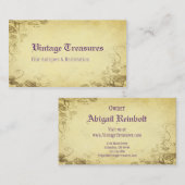 ヴィンテージアンティークフローラバラ 名刺 (正面/裏面)