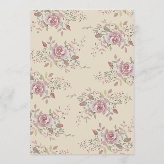 ヴィンテージアンティークフローラブライダルシャワー招待 招待状 (裏面)