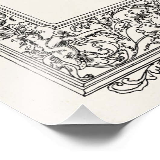 ヴィンテージアンティークフローラマーメイドオールドフレ縁どーム フォトプリント            (角)