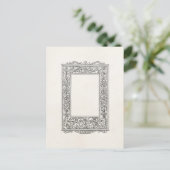 ヴィンテージアンティークフローラマーメイドオールドフレ縁どーム ポストカード (スタンド正面)