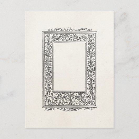 ヴィンテージアンティークフローラマーメイドオールドフレ縁どーム ポストカード (正面)