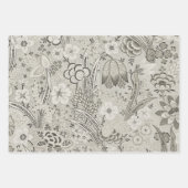 ヴィンテージアンティークフローラルパターンクラフトラップ ラッピングペーパーシート (正面3)