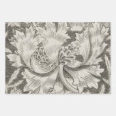 ヴィンテージアンティークフローラルパターンクラフトラップ ラッピングペーパーシート (正面2)