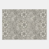 ヴィンテージアンティークフローラルパターンクラフトラップ ラッピングペーパーシート (正面)